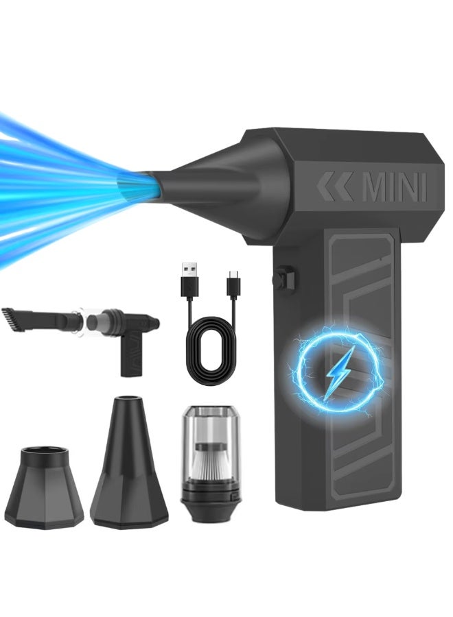 Mini Turbo Jet Fan Electric Air Blower & Vacuum Gun & Small Hand Fan with Turbo Blades , Brushless Motor & Magnetic Suction Nozzle Super Power AirDuster, 130,000 RPM Wind Speed New Portable Turbo Violent - Image 4